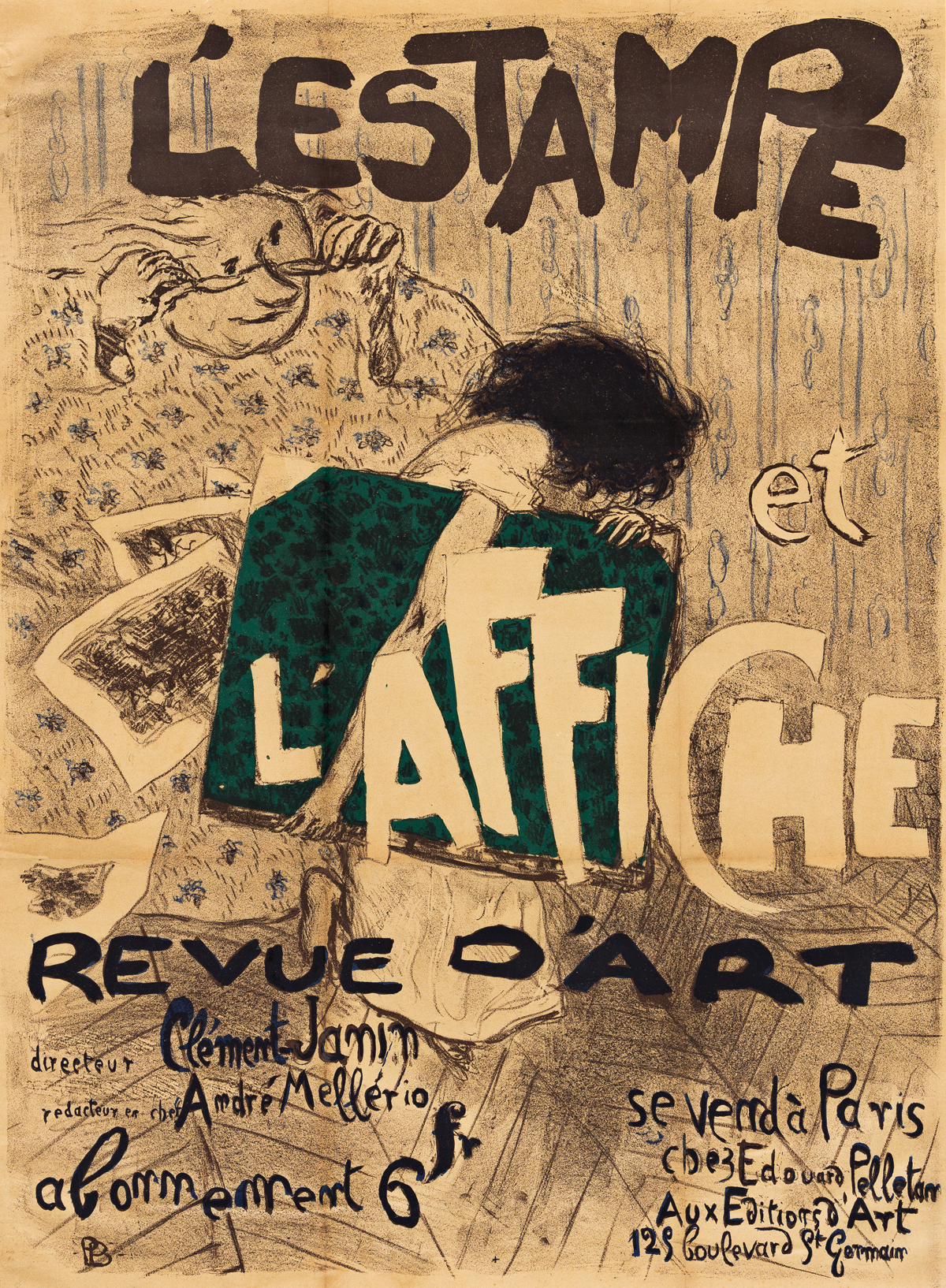 PIERRE BONNARD (1867-1947).  LESTAMPE ET LAFFICHE / REVUE DART. 1897. 32x23 inches, 82x60 cm. Editions dArt, Paris.